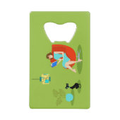 レトロ読ズ女性ボトルオープナー クレジットカード栓抜き (正面)