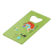 レトロ読ズ女性ボトルオープナー クレジットカード栓抜き (正面アングル)