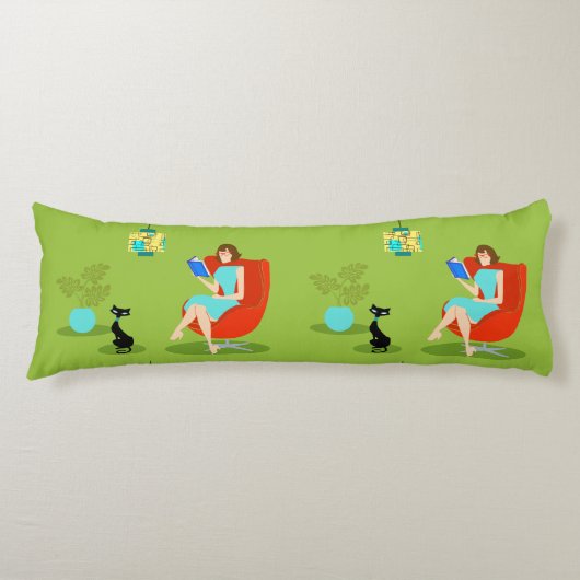 レトロ読ズ女性抱き枕 ボディピロー (正面)