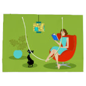 レトロ読ズ女性抱き枕 ラージペーパーバッグ (裏面)