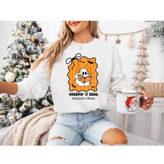 レトロ読幽霊の弓"クレピ実在ン" スウェットシャツ