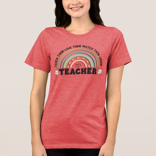 レトロ調の先生 トライブレンドＴシャツ (正面)