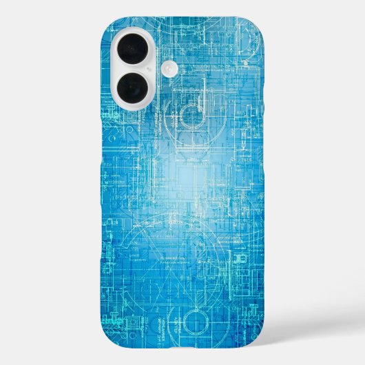 レトロ調ブループリント柄 iPhoneケース Case-Mate iPhoneケース (裏面)