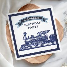 レトロ調 電車 子供の誕生日パーティー 飾り 紙
