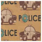 レトロ警察の車のドーナツ茶色 ファブリック (クローズアップ)
