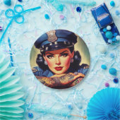 レトロ警察官 ペーパープレート (パーティー)