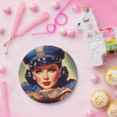 レトロ警察官 ペーパープレート (パーティー)