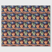 レトロ警察官 ラッピングペーパー (フラット)