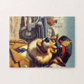 レトロ警察絵画犬 ジグソーパズル (横)