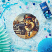 レトロ警察絵画犬 ペーパープレート (パーティー)