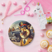 レトロ警察絵画犬 ペーパープレート (パーティー)