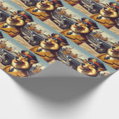 レトロ警察絵画犬 ラッピングペーパー (角)