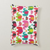 レトロ象はパターン壁紙をからかいます アクセントクッション (裏面(縦))