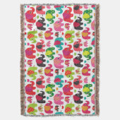 レトロ象はパターン壁紙をからかいます スローブランケット (正面縦)