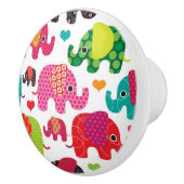 レトロ象はパターン壁紙をからかいます セラミックノブ (右)