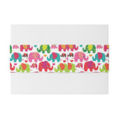 レトロ象はパターン壁紙をからかいます 招待状ベリーバンド (裏面例)