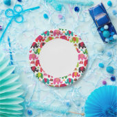 レトロ象キッズパターン壁紙 ペーパープレート (パーティー)