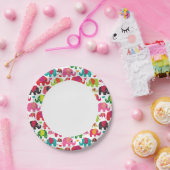 レトロ象キッズパターン壁紙 ペーパープレート (パーティー)