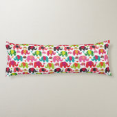 レトロ象キッズパターン壁紙 ボディピロー (裏面)