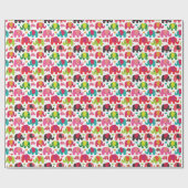 レトロ象キッズパターン壁紙 ラッピングペーパー (フラット)