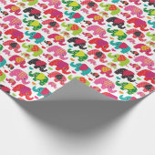 レトロ象キッズパターン壁紙 ラッピングペーパー (角)