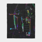 レトロ貨物トラックアート フリースブランケット (正面)