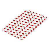 レトロ赤いちご花柄 マグネット (左側)