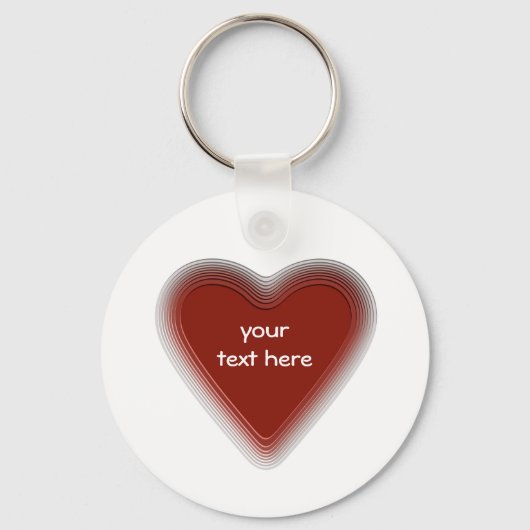 レトロ赤いハートキーチェーン キーホルダー (正面)