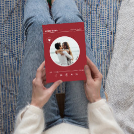 レトロ赤いハートフォーエバーラブバレンタインズカード