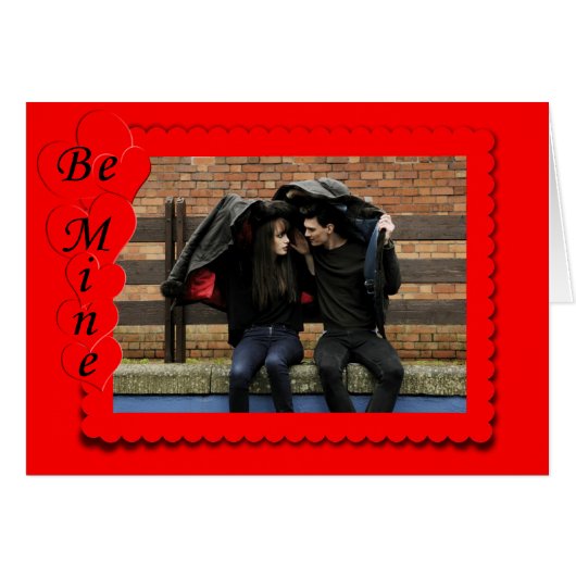 レトロ赤いハートフレームカスタム写真テンプレート (正面横)