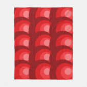 レトロ赤い円 フリースブランケット (正面)