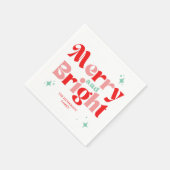 レトロ赤とティール（緑がかった色）と明メリーるいクリスマス スタンダードカクテルナプキン (角)