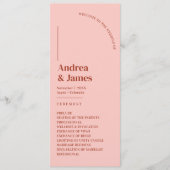 レトロ赤とピンクの結婚式 プログラム (正面)