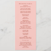 レトロ赤とピンクの結婚式 プログラム (裏面)