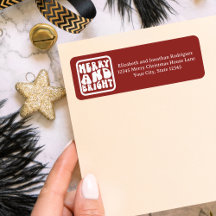 レトロ赤と白はっきりしたクリスマス