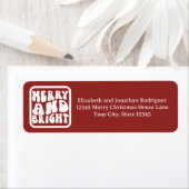 レトロ赤と白はっきりしたクリスマス ラベル (インサイチュ)