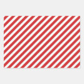 レトロ赤と白伝統的クリスマス ラッピングペーパーシート (正面3)