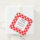 レトロ赤と白格子状レシピラベル フェイバータグ (インサイチュ)
