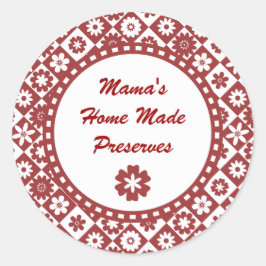 レトロ赤と白缶詰JARラベル ラウンドシール