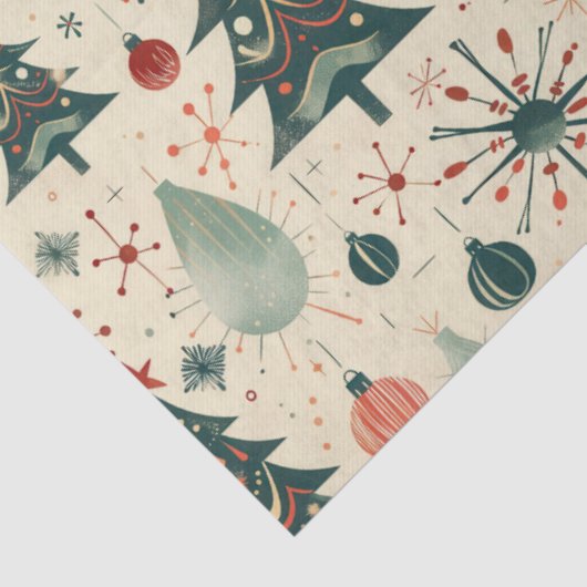 レトロ赤と緑のクリスマスの切り離 薄葉紙 (詳細)