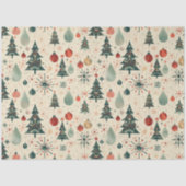 レトロ赤と緑のクリスマスの切り離 薄葉紙 (正面)