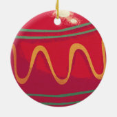 レトロ赤と緑のクリスマスオーナメント セラミックオーナメント (裏面)