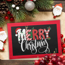 レトロ赤と黒のメリークリスマス