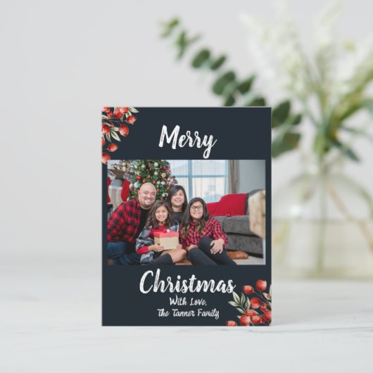 レトロ赤と黒の格子模様の写真 シーズンカード (スタンド正面)