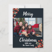 レトロ赤と黒の格子模様の写真 シーズンカード (正面)