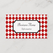 レトロ赤アーガイル名刺 名刺 (正面)