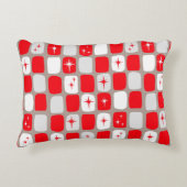 レトロ赤スターバストアクセント枕 アクセントクッション (正面)