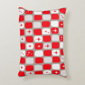 レトロ赤スターバストアクセント枕 アクセントクッション (正面(垂直))