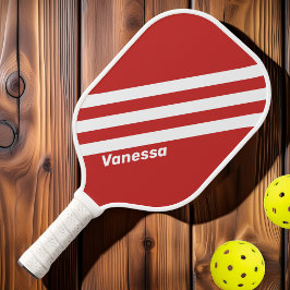 レトロ赤ストライプ三名 ピックルボールラケット