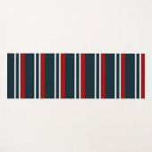 レトロ赤ストライプ色 ヨガマット (正面(横))